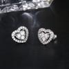 Emmaya-Heart CZ Stud Earrings for Women, Cute Zirconia Band, Marriage Statement, Wedding Party Jewelry, Fashion