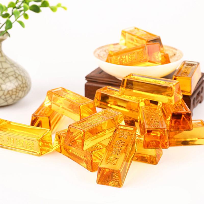 1шт фэн-шуй китайский желтый кристалл золотой слиток для богатства счастливый украшения дома
