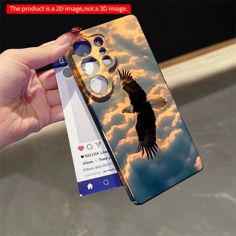 2DFlat Samsung phone case Eagle Soaring Through Golden Clouds Applicable to Galaxy S23 S24 S25ULTRA S26 A12 A14 A15 A16 A54 A55