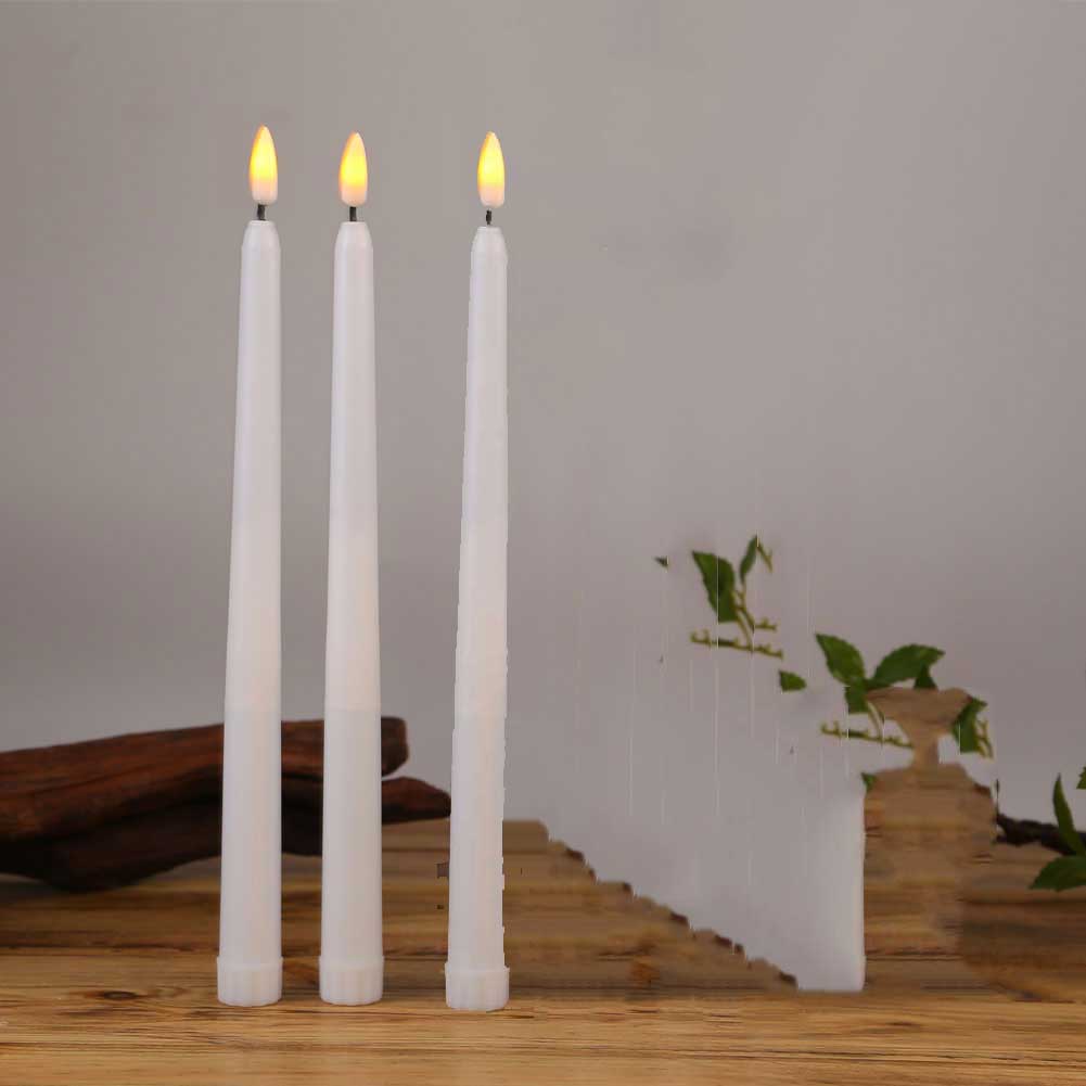 3/6/12 Pieces White Flameless Decorative Christmas Candles With Remote,Smokeless LED Taper Candles With Yellow/Warm White Light