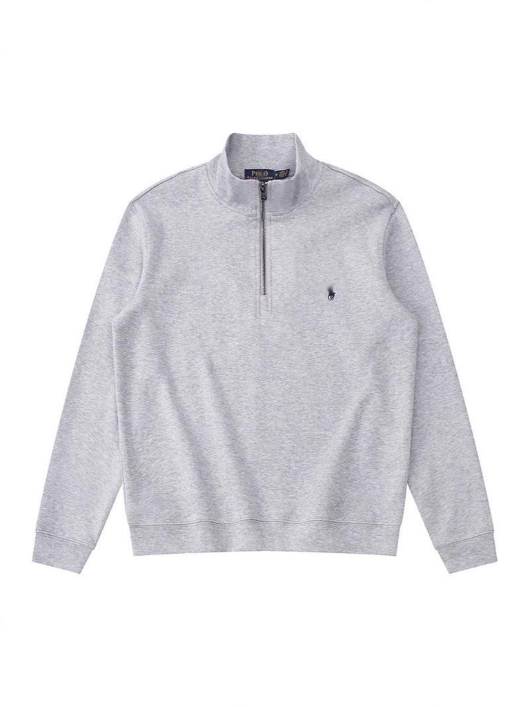 Мужская толстовка-куртка с воротником-стойкой и молнией на половину, поло с вышивкой логотипа лошади, с длинным рукавом