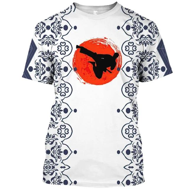 Japan Training T-shirt Men's 3d Karate Printed Tee Tops Oversized Short-sleeved Sportswear Men Quick-drying T Shirt