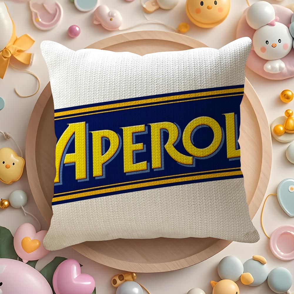A-Aperol Логотип Наволочка Натуральный Лен Органическая Ткань Двусторонняя Печать Диван Домашний Декор Подарок Наволочка