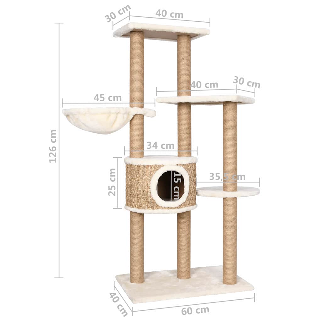 Cat Scratching Post 126 cm Seagrass