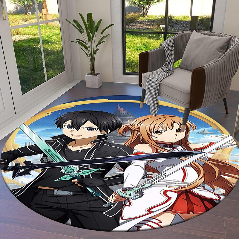 Круглый ковер Vortex Crossing Gate, Ковер для гостиной, спальни, дивана, игровой комнаты, Декор, Нескользящий коврик для пола