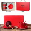 Набор кофейных кружек для пары из хрустального фарфора Chaxun, полностью красные
