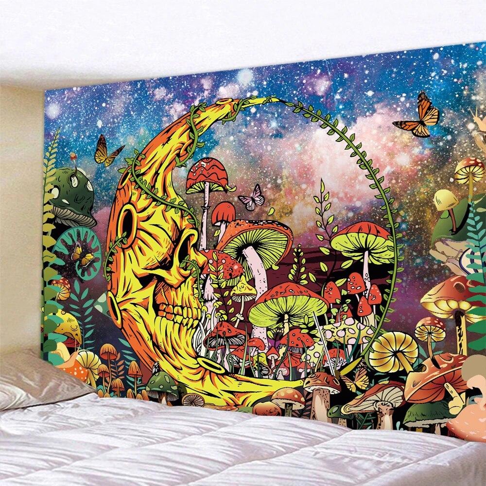 Mandala Sun Moon Butterfly Psychedelic Scene Home Decor Tapestry Hippie Bedroom Wall Decor Bohemian Decor