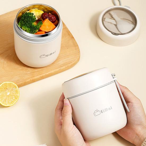 Изолированная чашка для супа Yousheng для горячей еды, детская вакуумная банка для еды из нержавеющей стали с ложкой, герметичный широкий горлышко, термоконтейнер для обеда