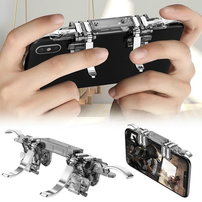 Upgraded Version New PUBG 6 Finger Controller Trigger Game Fire Button Handle Gamepad for PUBG