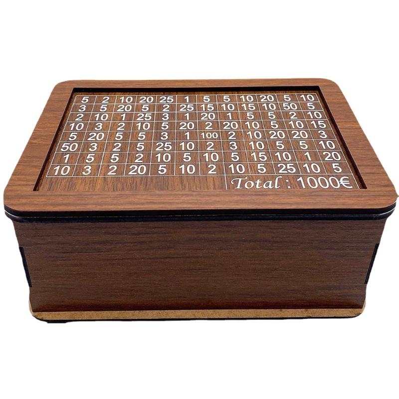 Saving Money Goal Counter Money Savings Targets and Number Wooden Money Box
