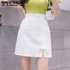 Spring and Summer Fresh Temperament High Waist Thin Solid Half Skirt Ladies Versatile College Fashion Bow A Line Short Skirt