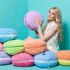 Plush Cute Macaron Cushion Cover With Pp Cotton Fill For Sofa And Chair Decor