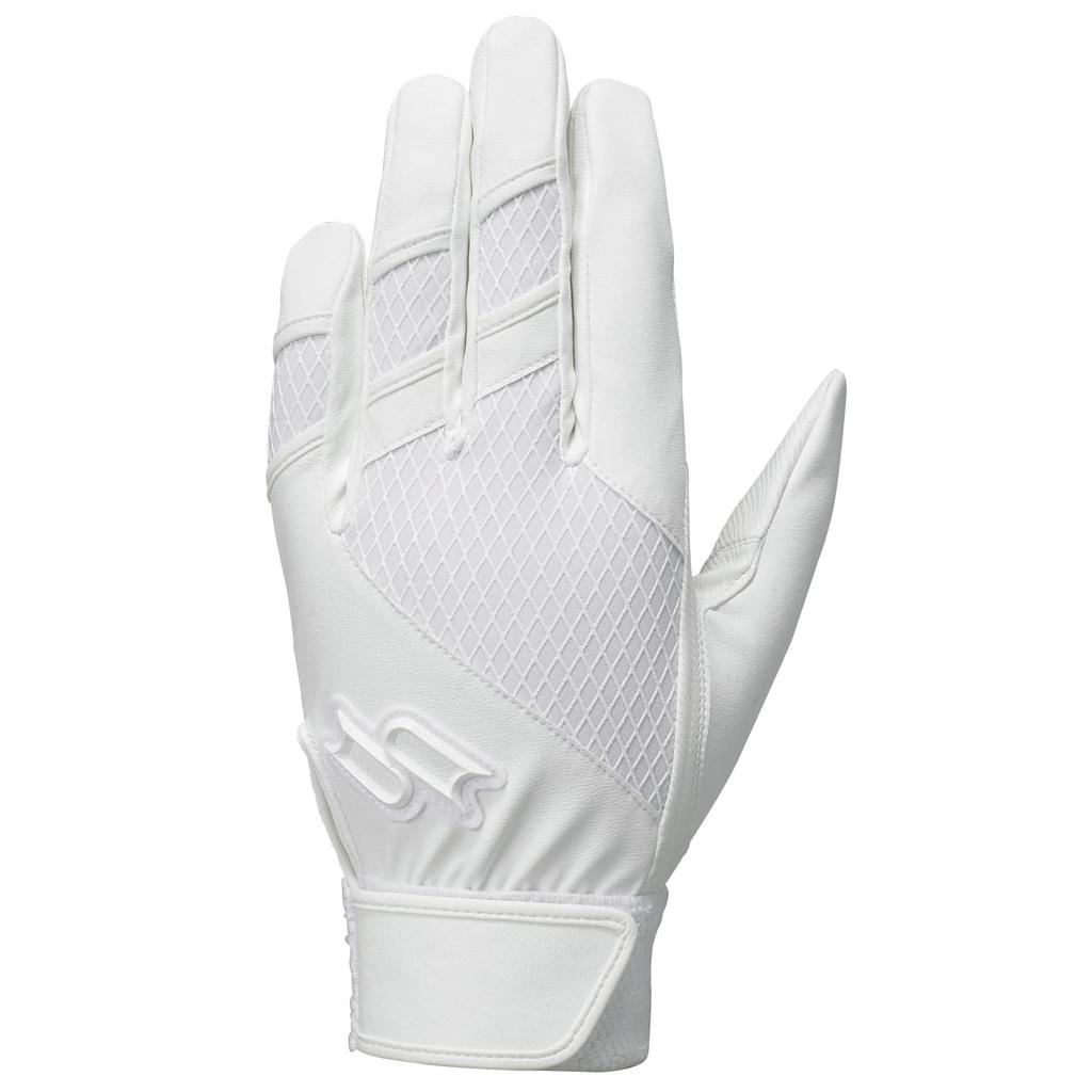 SSK Baseball Batting High School Baseball Medium Gloves, Compatible, Hands, EBG3003W, White,