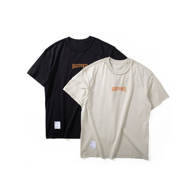 Short sleeve T-shirt Men's Summer Washed Cotton Moisture Absorption Breathable T-shirt inside-out Wear Design American vintage Loose Half Sleeve