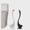 Swan Design Vertical Toilet Brush Set with Base - Practical Plastic Bathroom Accessory