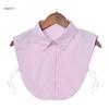Women Fake Collar Adjustable Soft Cotton Half Shirts False Collar Solid Color Detachable Faux Collar Choker Tie Collar