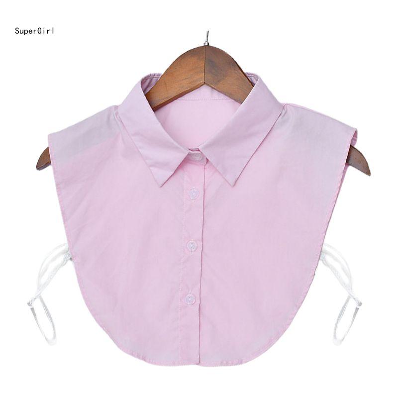 Женский поддельный воротник, регулируемый, мягкий, хлопковый, полурубашки, поддельный воротник, однотонный, съемный, поддельный воротник, воротник-чокер с завязкой