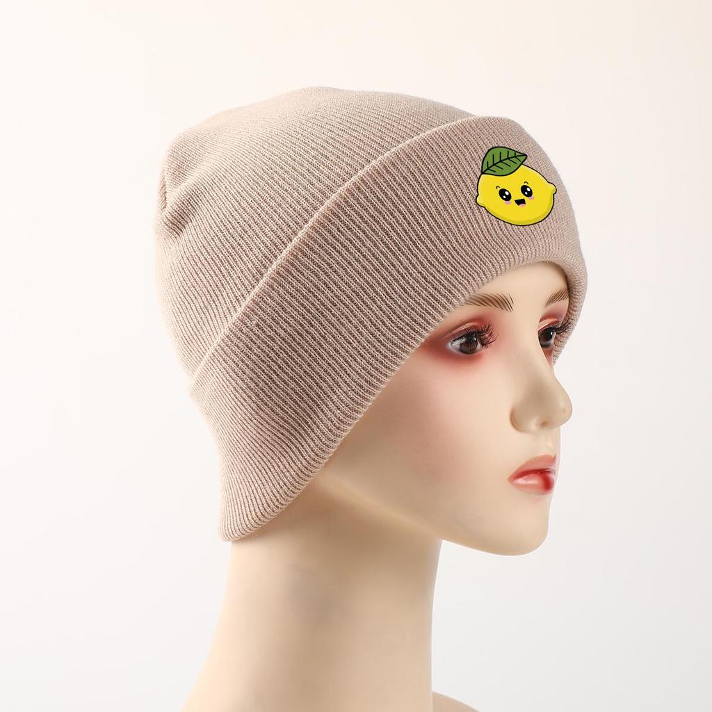 Mango Winter Knitted Cap Beanie, Cartoon Fruit Woman Cap Lightweight Soft Hip Hop Bobble Hat Knit Hat Beanie