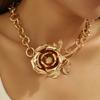 Сплав Роза Алюминиевая Цепь Атмосферное Преувеличенное Женское Ожерелье