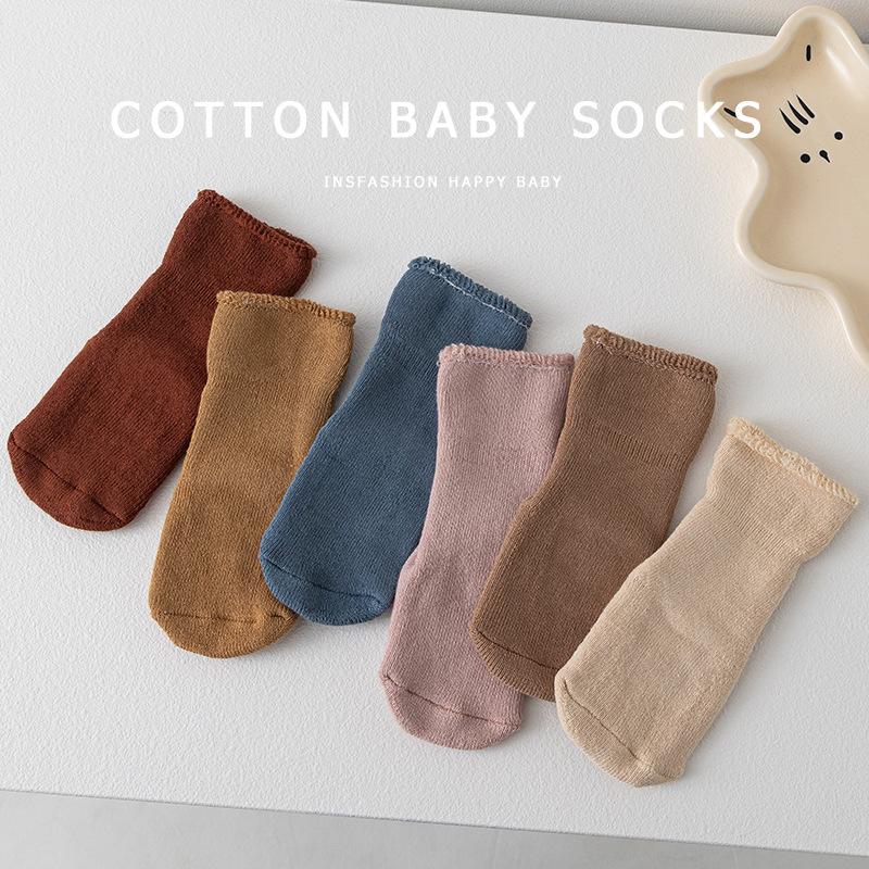 Baby Non-Slip Sock Cotton Winter Thermal Fleece-Lined Booties for Newborn Infant 0-24M Warm Anti-Skid Sole Gripper Slipper Sock