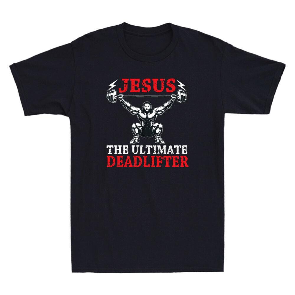 Jesus The Ultimate Deadlifter Funny Jesus Gym Christian Meme Retro Men's T-Shirt Unisex T-Shirt