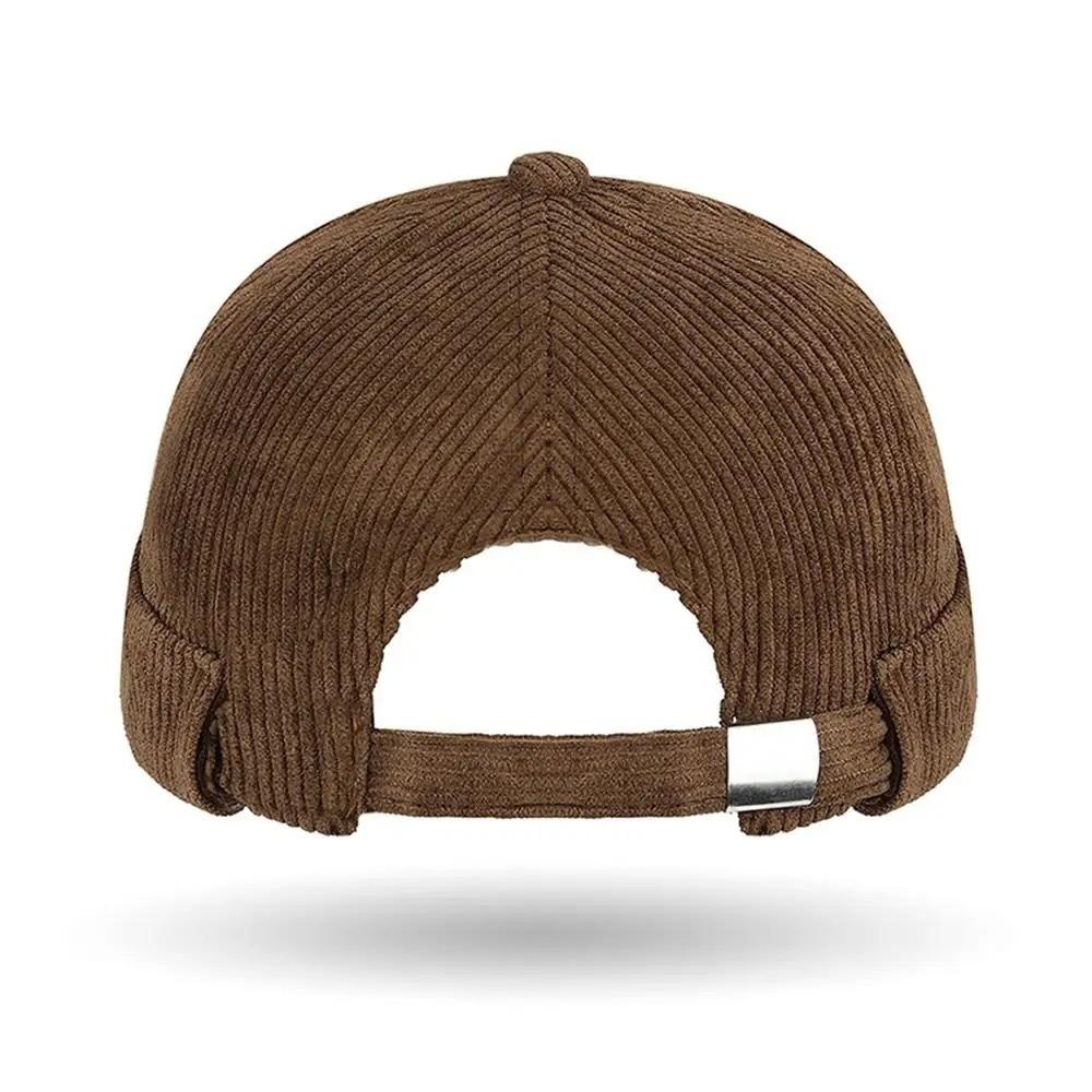 Retro Corduroy Brimless Cap Streetwear Landlord Hat Vintage Beanie Docker Caps Men Women