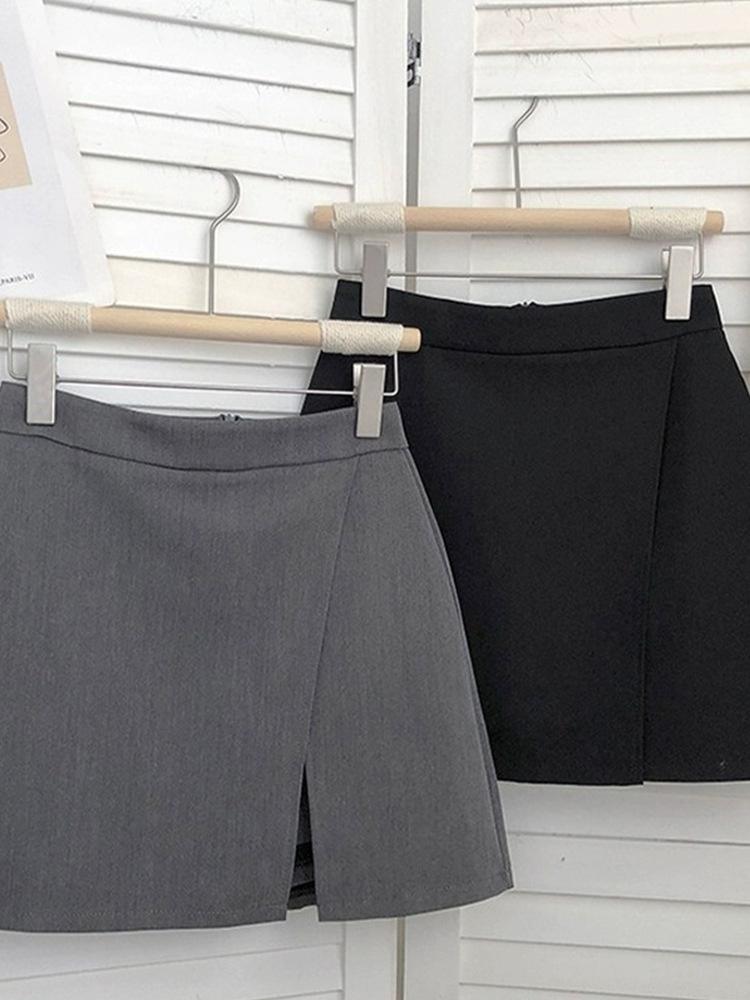 Женская юбка А-силуэта с разрезом и шортами, с высокой талией - Летняя мода 2024