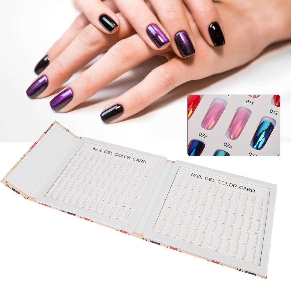 120 Colors Cardboard Organizer Nail Gel Color Card Nail Polish Color Swatch Book Nail Art Design