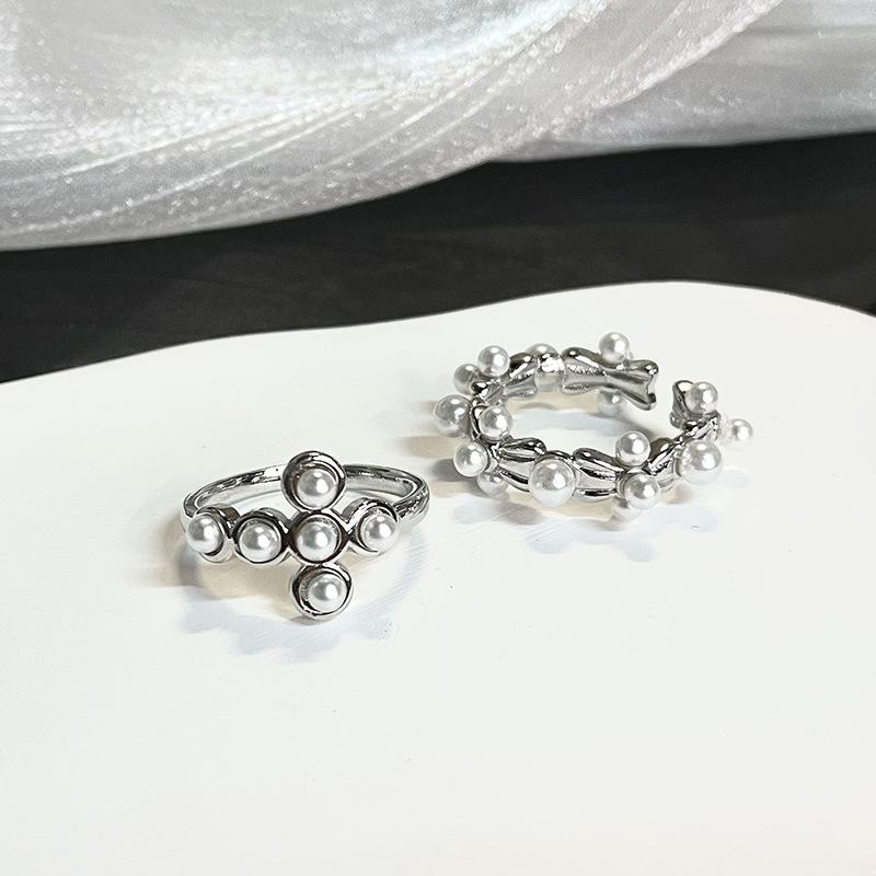 Французское кольцо с регулируемым размером, открытое крестом, модное кольцо на сустав указательного пальца, нишевый дизайн, персонализированное кольцо