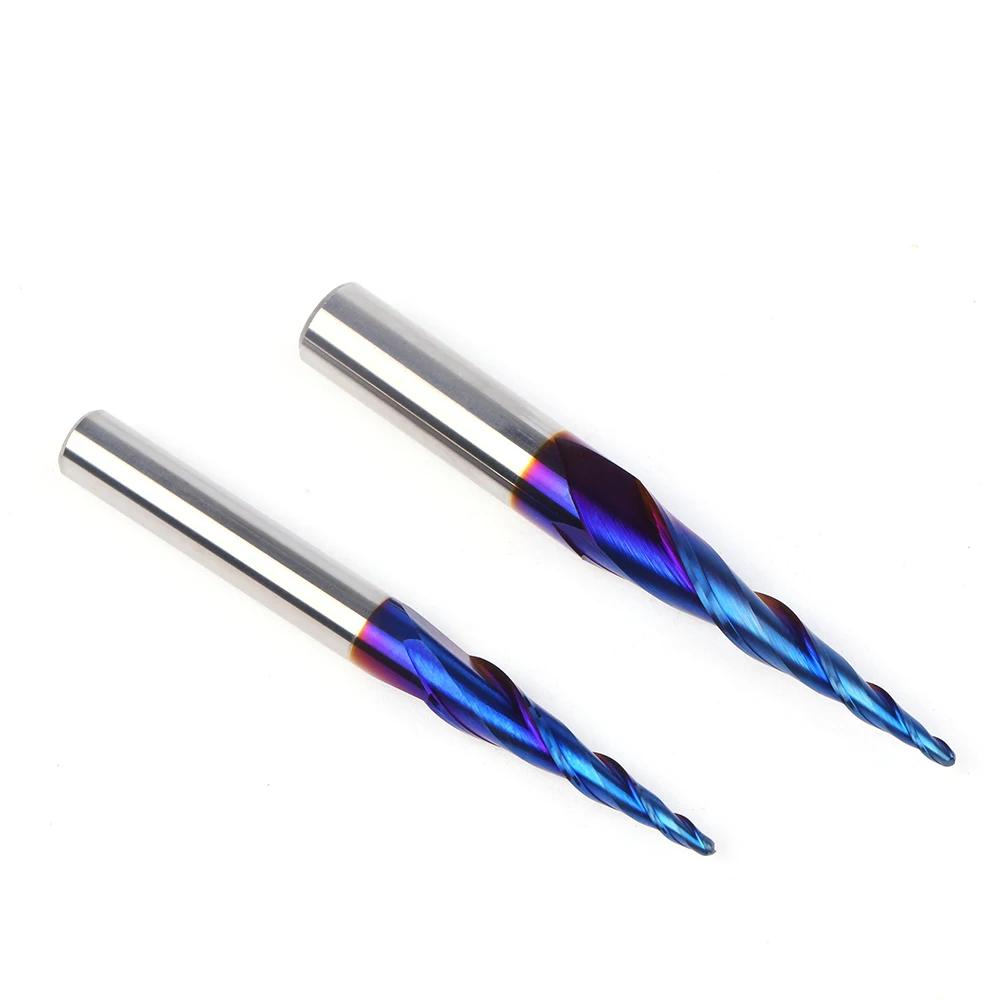 Хвостовик 1/4" хвостовик 8 мм конус 1 шт. Сверло из вольфрамовой стали с нано-синим покрытием Фреза Твердосплавная фреза Фреза для ЧПУ