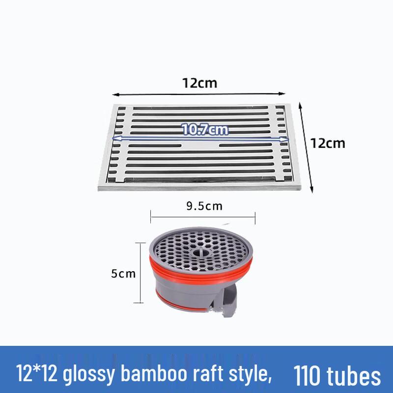 Вутуо Нержавеющий квадратный напольный слив с бамбуковой решеткой