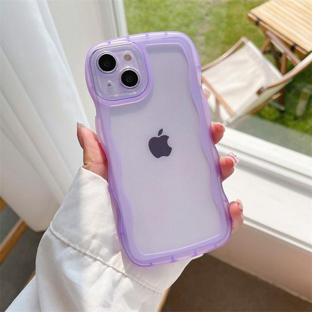 Силиконовый милый прозрачный чехол с волнистыми волнами для Iphone 14 11 12 13 Pro Max X Xr Xs 13pro 14pro противоударный прозрачный мягкий чехол