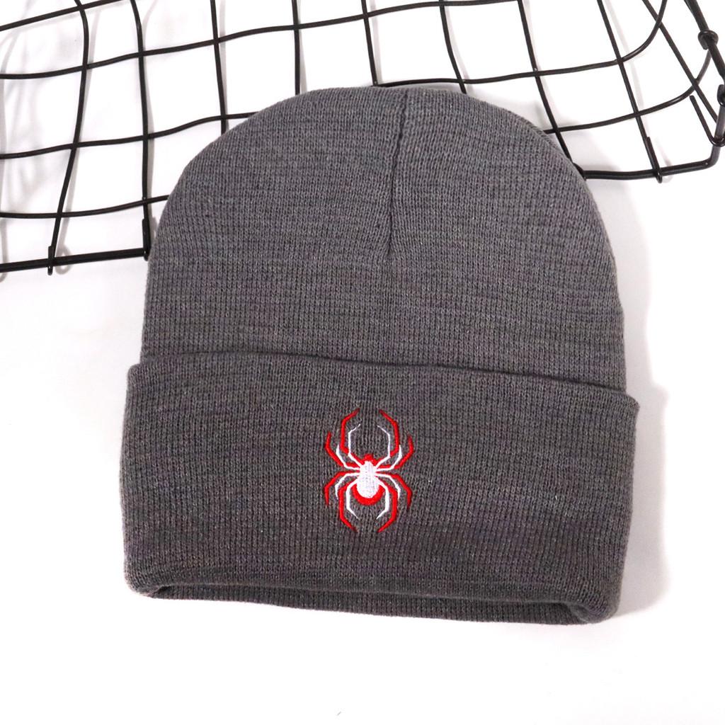 Street Style Spider Pattern Knitted Cap With No Brim For Winter Casual Wear