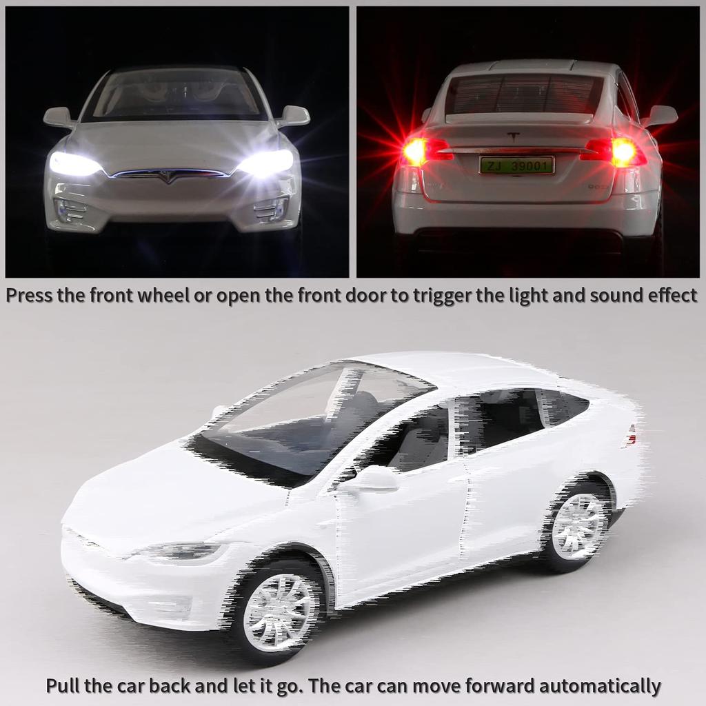 1:24 Scale Model X Alloy Diecast Pull Back Electronic Car Model Toys with Lights and Music, Decorative, Mini Vehicles Toys for Kids, Boyfriend Gift