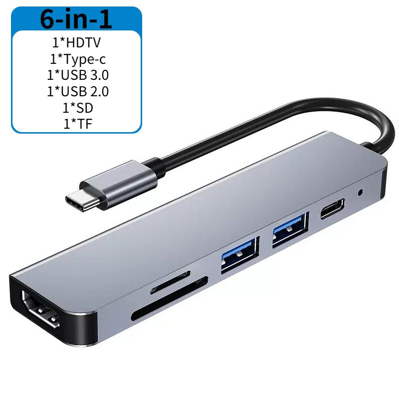 USB-C хаб на 5/6/7 портов с 4K HDMI, быстрой зарядкой PD, USB 3.0 2.0, док-станция Type C для MacBook iPad Samsung
