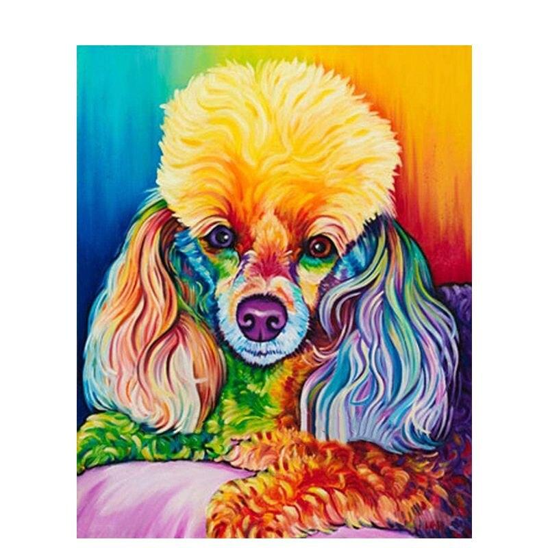 5D круглая алмазная живопись Цветная собака животное для детей и взрослых картина вышивка мозаика дизайн ремесла домашний декор подарок