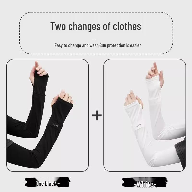 Plus Size Breathable Summer UV Protection Cycling Arm Sleeves - Lightweight & Loose Fit