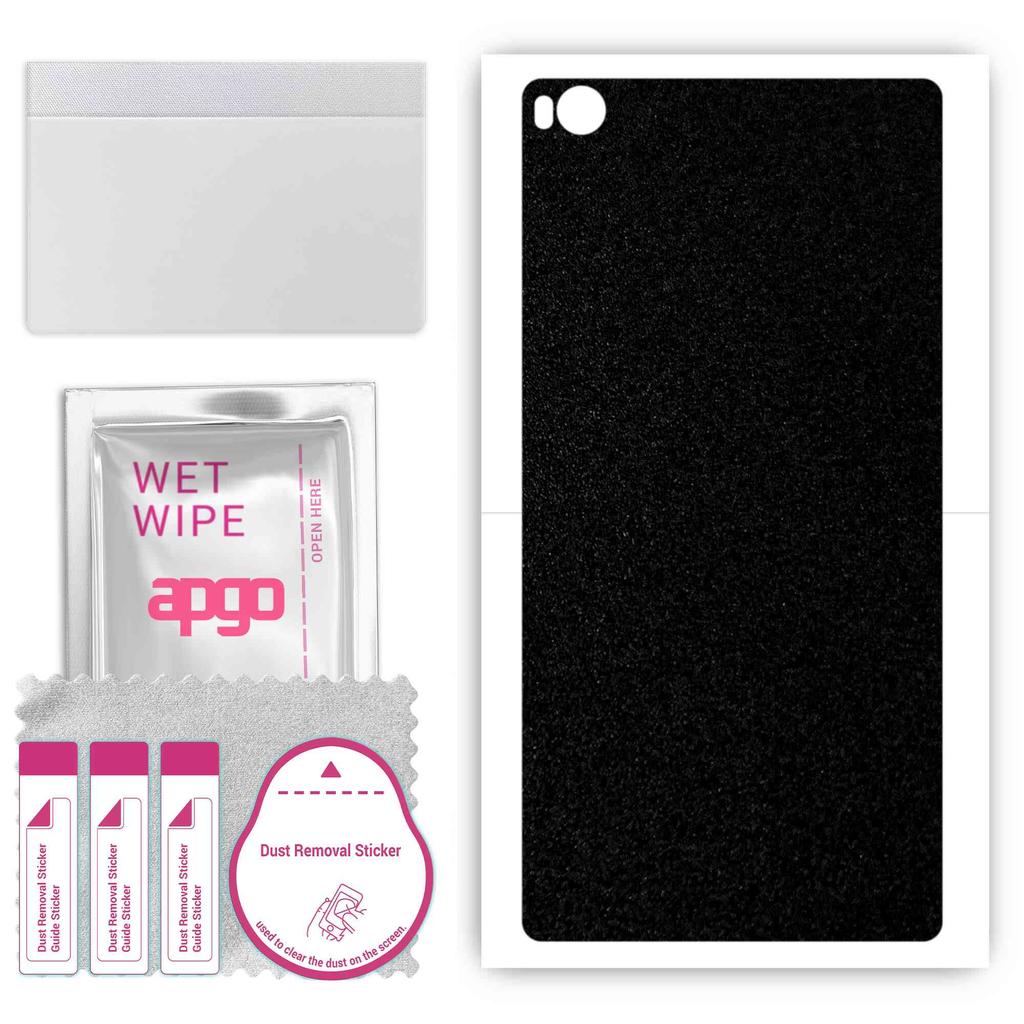 apgo Protective Skin Sticker for the Back Compatible with Huawei Ascend P8, Wrap Film, Foil, Vinyl - Pattern Matte Black