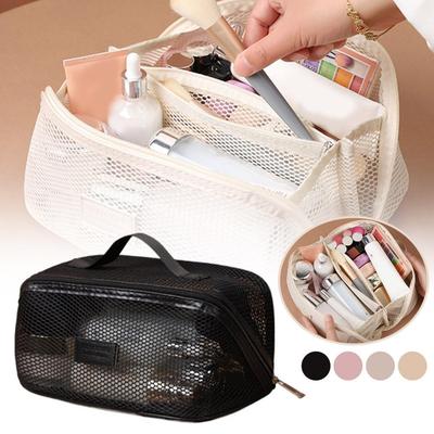 Прозрачная сетчатая женская косметичка