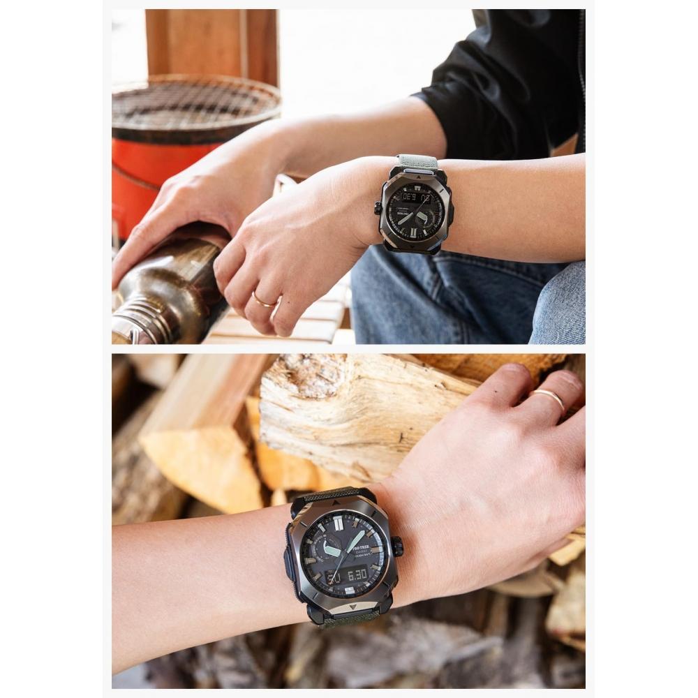 Casio Наручные часы Protrek Climber Line радиоуправляемые солнечные PRW-6900YB-3JF мужские хаки