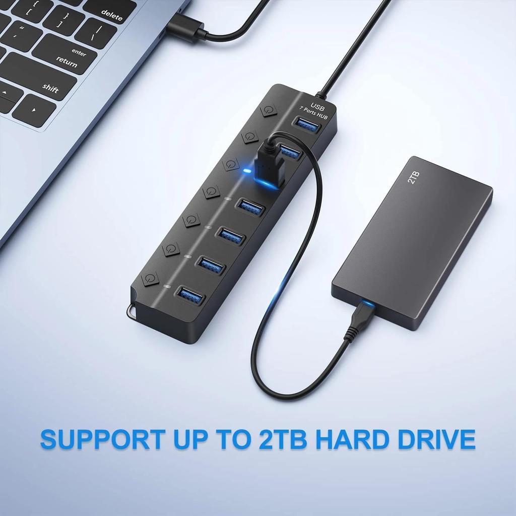 7 в 1 USB 3.0 концентратор 5 Гбит/с высокоскоростной разветвитель с переключателем управления USB док-станция OTG адаптер для ПК портативного компьютера