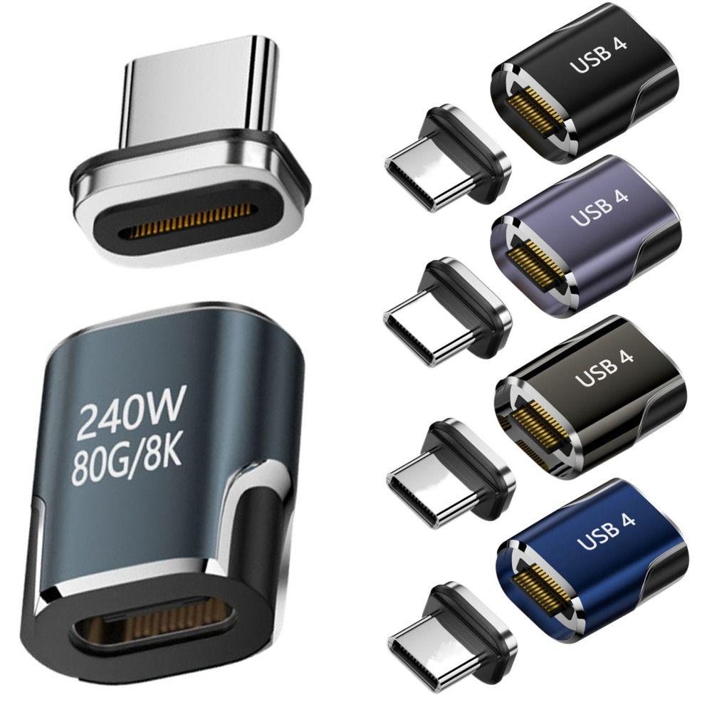 Профессиональный PD 240 Вт USB-C магнитный адаптер 8K 60 Гц 80 Гбит/с конвертер Type-C быстрая зарядка полнофункциональный адаптер USB4.0 для ноутбука