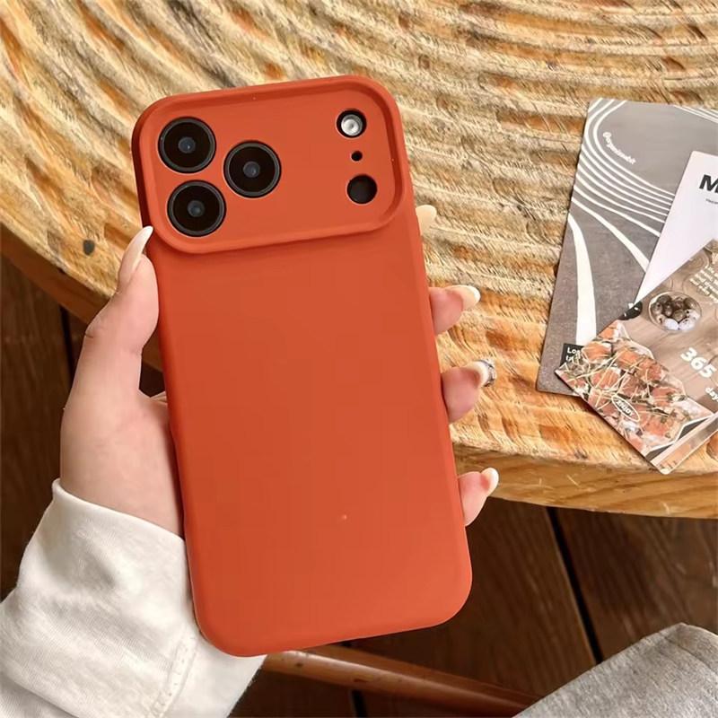 Высококачественный защитный чехол из жидкого силикона для iPhone 17 Air 16 15 14 13 12 11 Pro Max Plus 16E 17 Pro Max Защита камеры Матовый Мягкий чехол