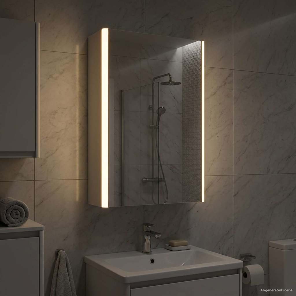 Bathroom Mirror Cabinet White 33 x 11.5 x 50 cm Engineered Wood