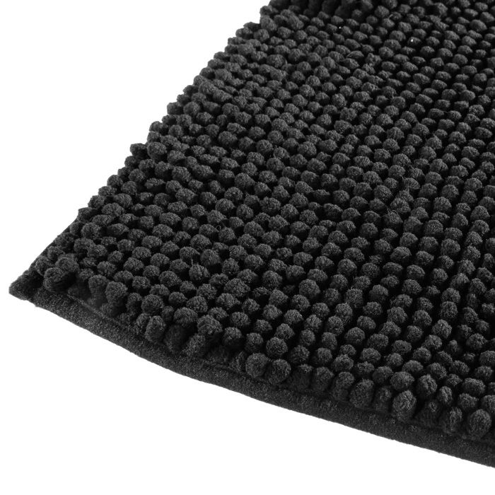 Tapis de bain - Colorama - Noir - 50 x 80 cm - 100% Polyester - Doux au toucher