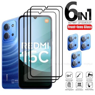 6-в-1 Для Xiaomi Redmi 15C Стекло Для Redmi 15C Закаленное Стекло 9H HD Защитное Полное Покрытие Защитная Пленка для Экрана Redmi 15C Стекло для Камеры