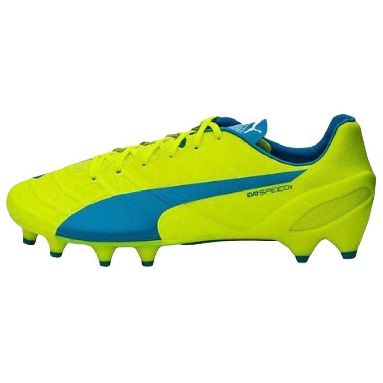 Puma Натуральная трава FG (Резиновые длинные шипы) Прочные футбольные бутсы Мужские футбольные бутсы Зеленый Синий 103264-04