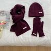 Korean Style Knitted Hat, Scarf & Gloves Set
