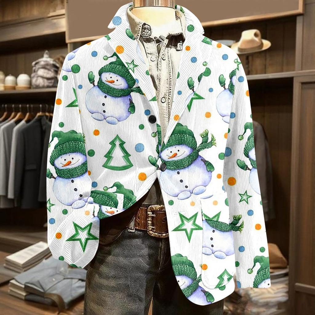 Мужской уродливый рождественский вельветовый теплый карманный пиджак-кардиган, мужской повседневный костюм