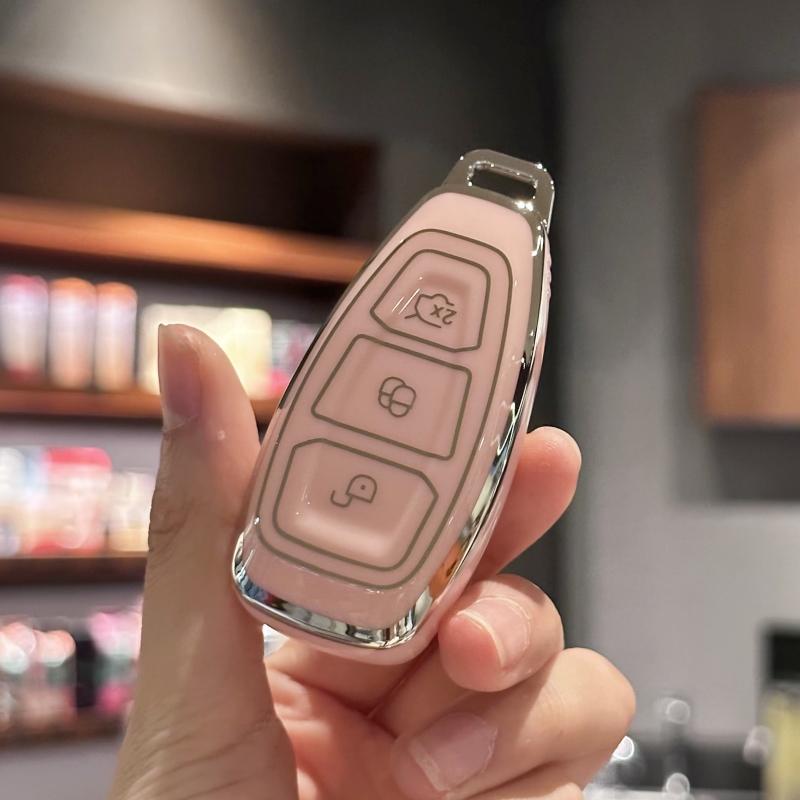 TPU Key Fob Cover with Keychain Lanyard for Ford Focus 3 4 ST Mondeo MK3 MK4 Fiesta Fusion Kuga Ecosport Protect Fob Accessories